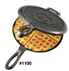 1100 – ROME INDUSTY Campfire Cookware, Waffle Iron Use On 2-Burner Camp Stove And Gas Stove Cast Iron Round 6-3/4 Inc...
